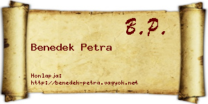 Benedek Petra névjegykártya